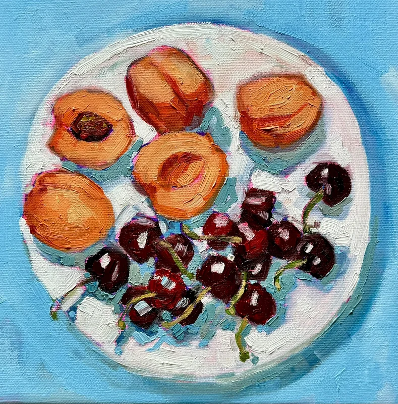 Oljemålning Sommarfrukost av Ekaterina Dutkevich