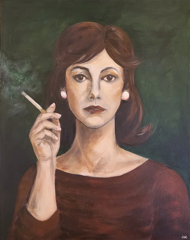 Akrylmålning L'inconnue av Ise (Liselotte) Lindh Fahlström
