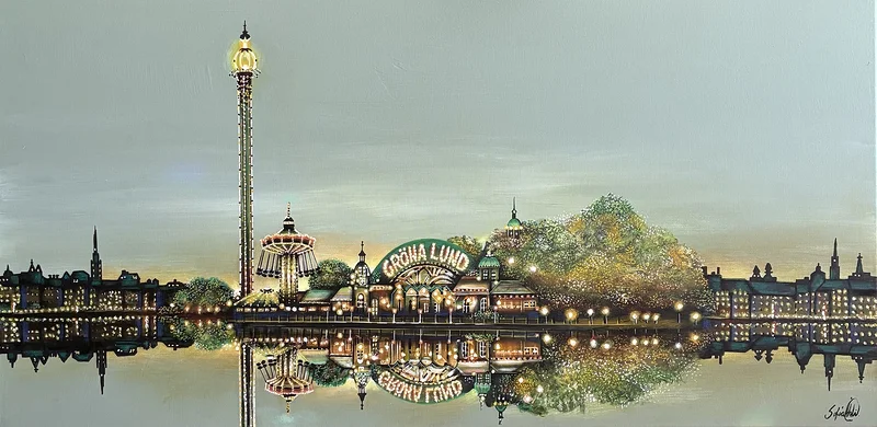 Akrylmålning Stockholm och allt det där av Sofia Åhlin