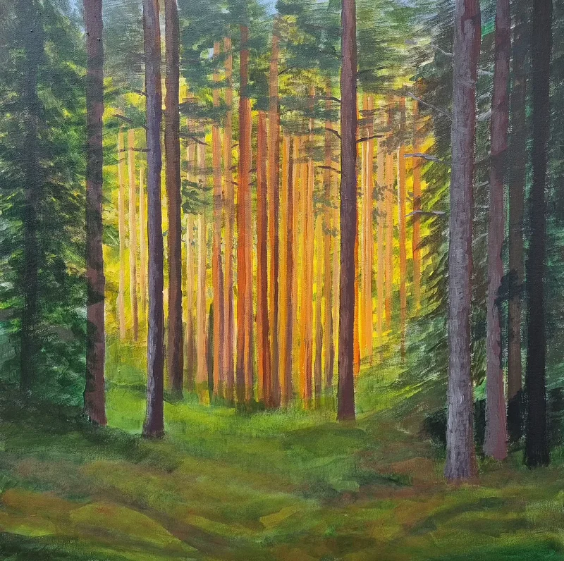 Akrylmålning Sommarskogen av Anna Jormin