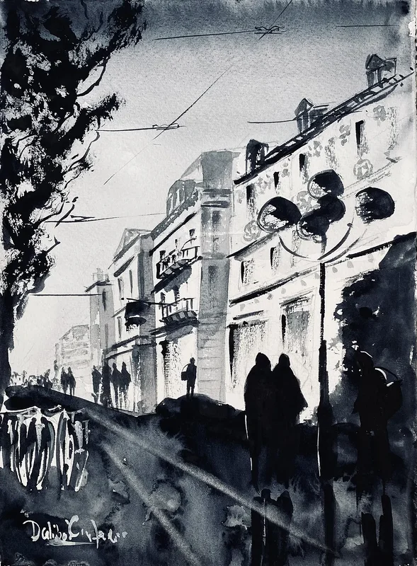 Akvarell Avenyn , Göteborg av Emin Fine Art