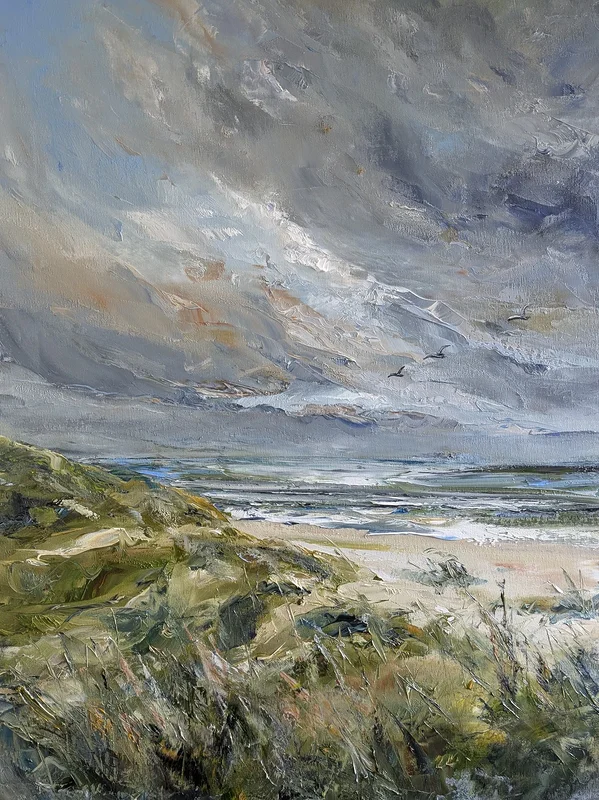 Oljemålning Stranden av Kathrin Bernekorn