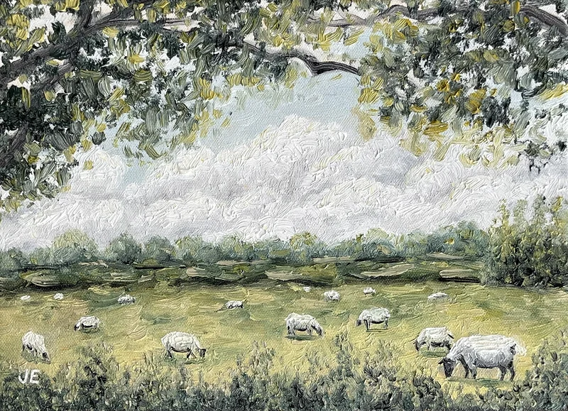 Oljemålning Margarets Meadow av Jonny Eriksson