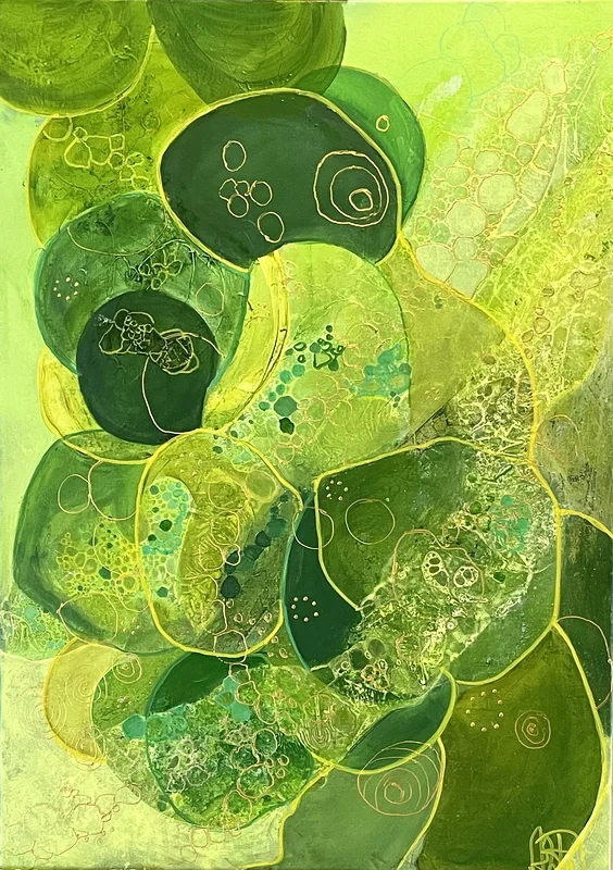 Akrylmålning BUBBLES OF LOVE av Ann-Louise Rosvall ART