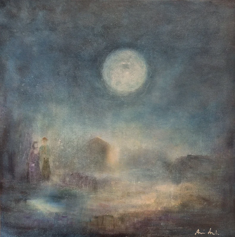 Akrylmålning Magic moon av Annica Andersson