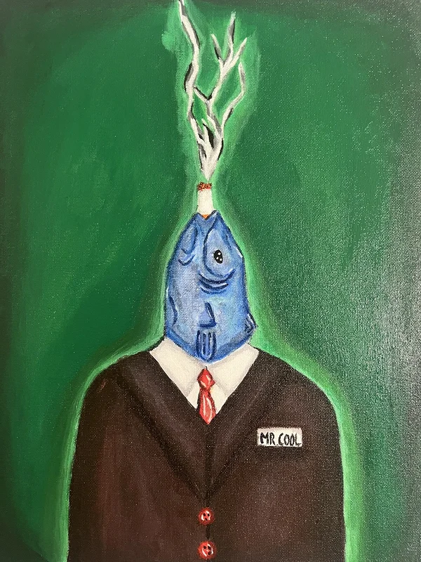 Akrylmålning MR. Cool av Melva Spindel