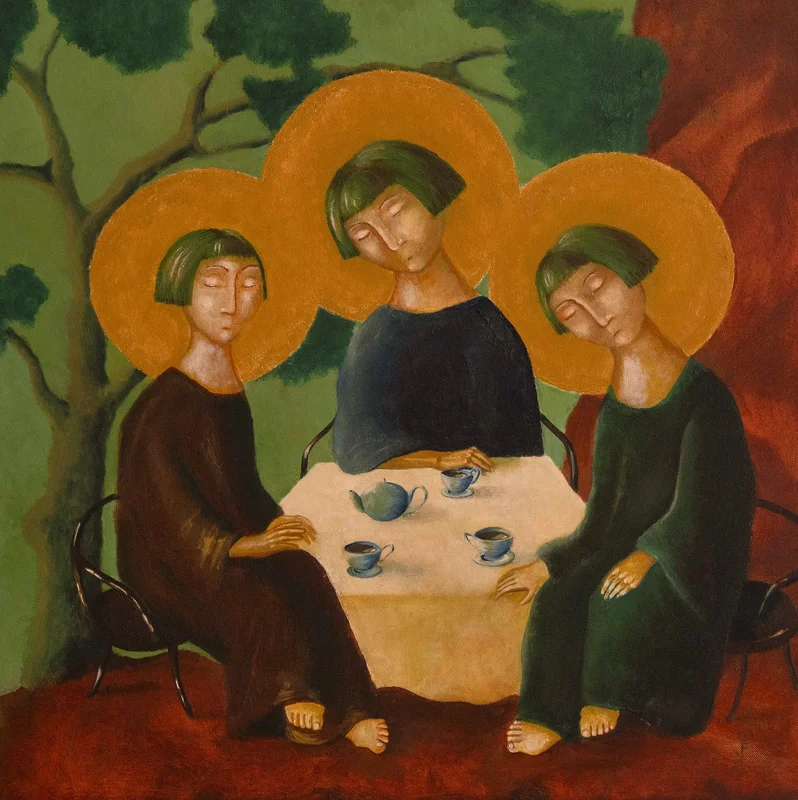 Oljemålning The Trinity´s Afternoon Tea av Elin Karhunen