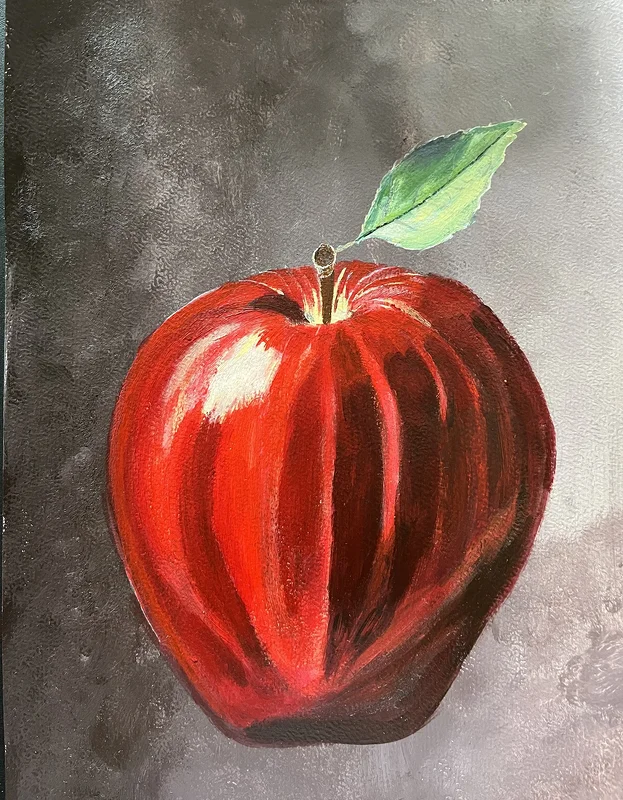 Akrylmålning Äpple 1 av Anne-sofie Lundgren