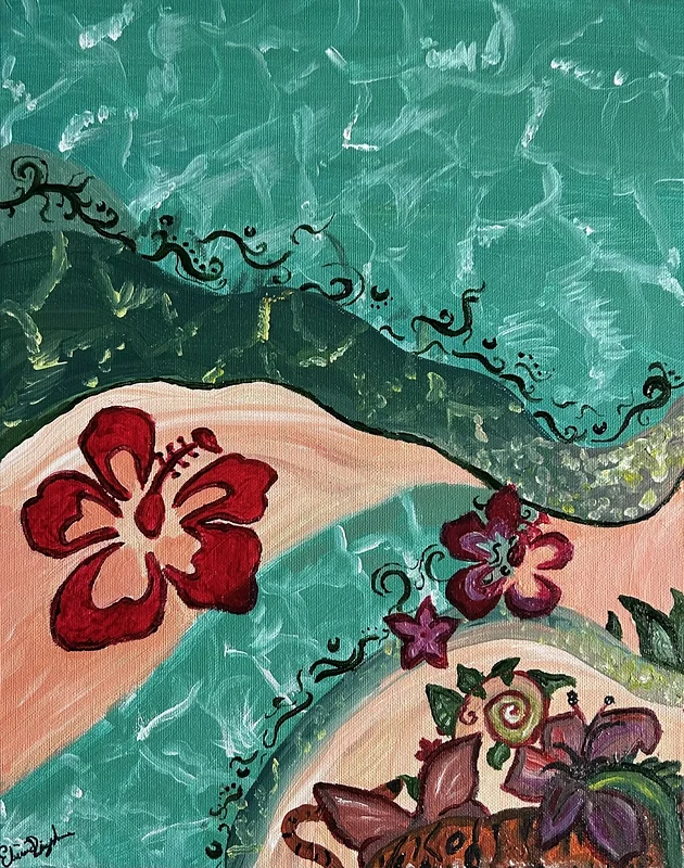 Akvarell Hawaiian swirl av Elvira Dingsten