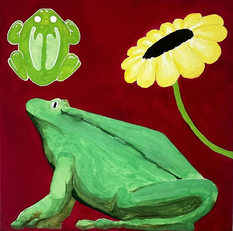 Akrylmålning Frog av Alexander Binnmyr
