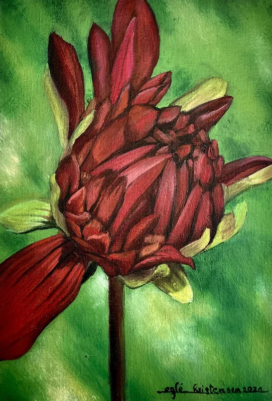 Oljemålning Garden poppy av Egle Kristensen