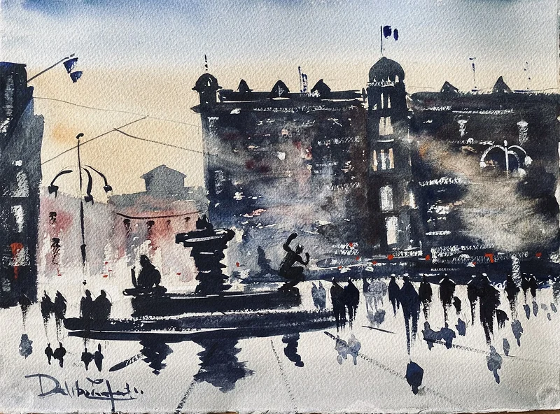 Akvarell Järntorget, Göteborg av Emin Fine Art