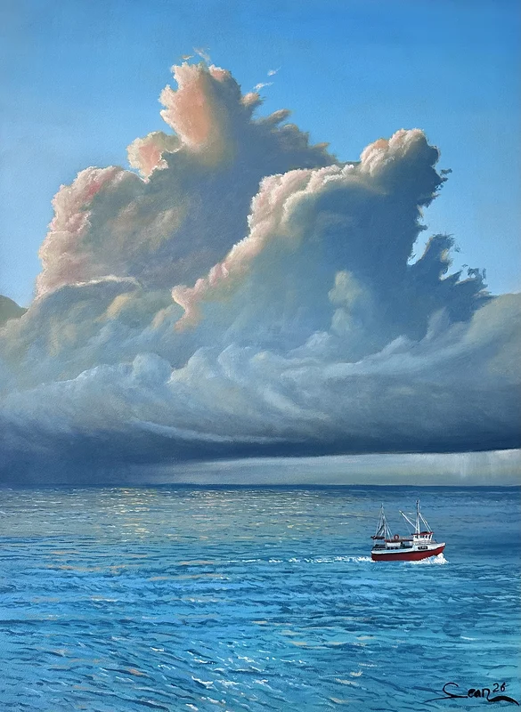 Oljemålning Towards the tempest av Sean Aghili