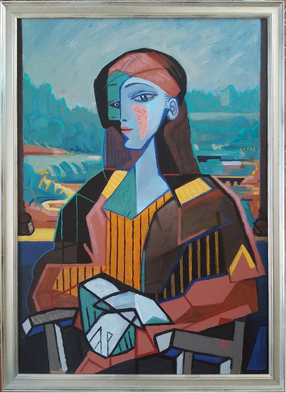Oljemålning Mona Lisa à la Picasso av Stefan Nyman