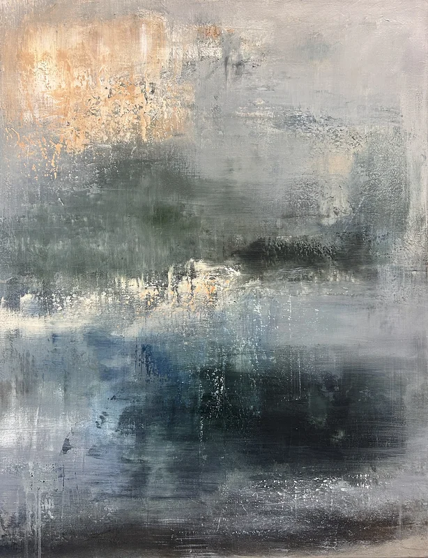 Akrylmålning Skimrande grönska av Ulrica Halling Olsson_art Stockholm
