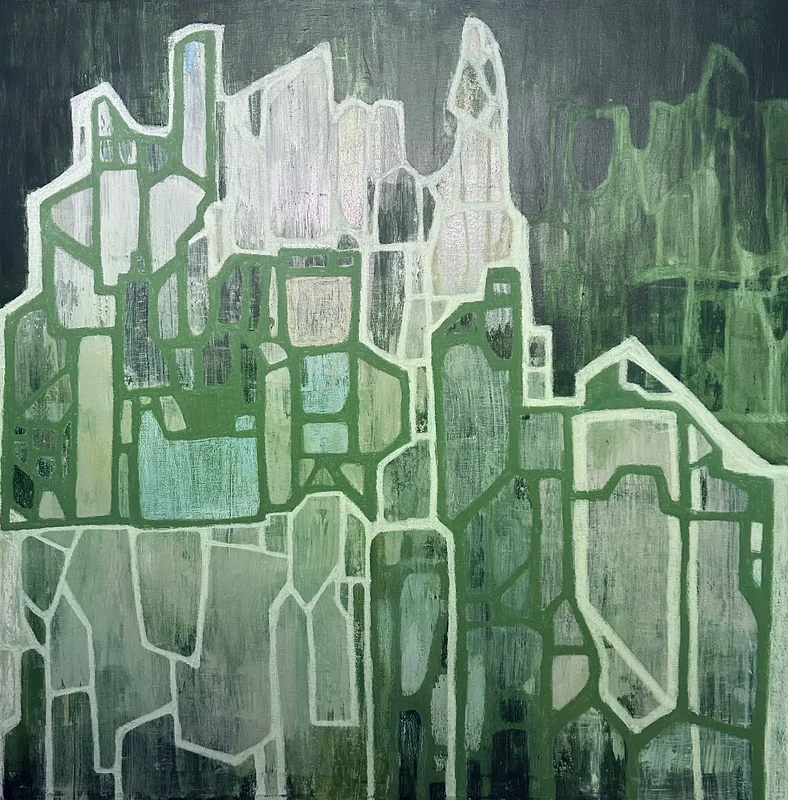 Akrylmålning City Veins av Annie Wikner