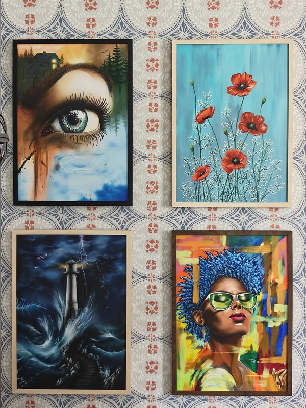 Akrylmålning Collage av Tomas Andersson