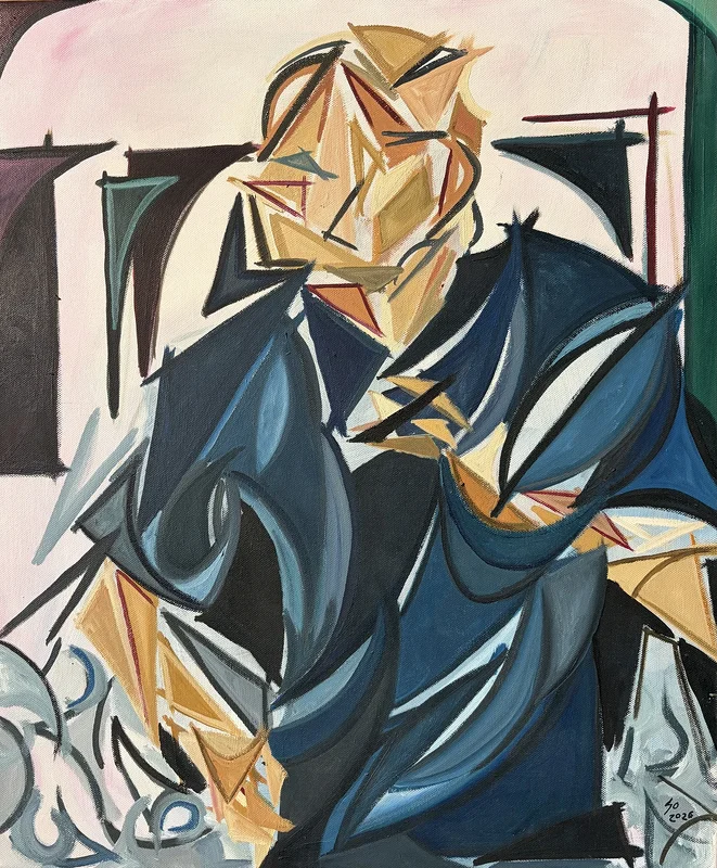 Oljemålning Walter av Stella Olsson