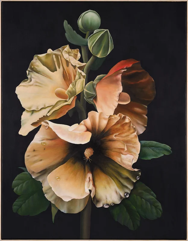 Stockrosor version 01 av Johanna Rimstig