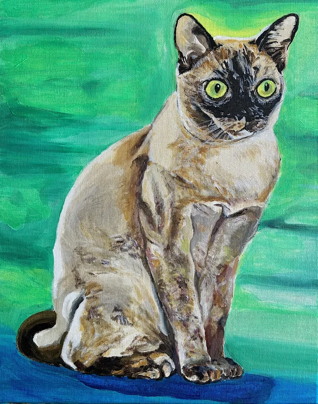 Akrylmålning Katt av Kim Palonto