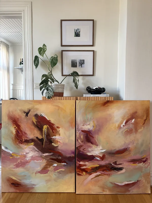Akrylmålning A sunday kind of love av Frida Ahlqvist