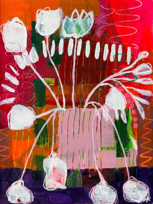 Akrylmålning Tulip av Katrin Englund