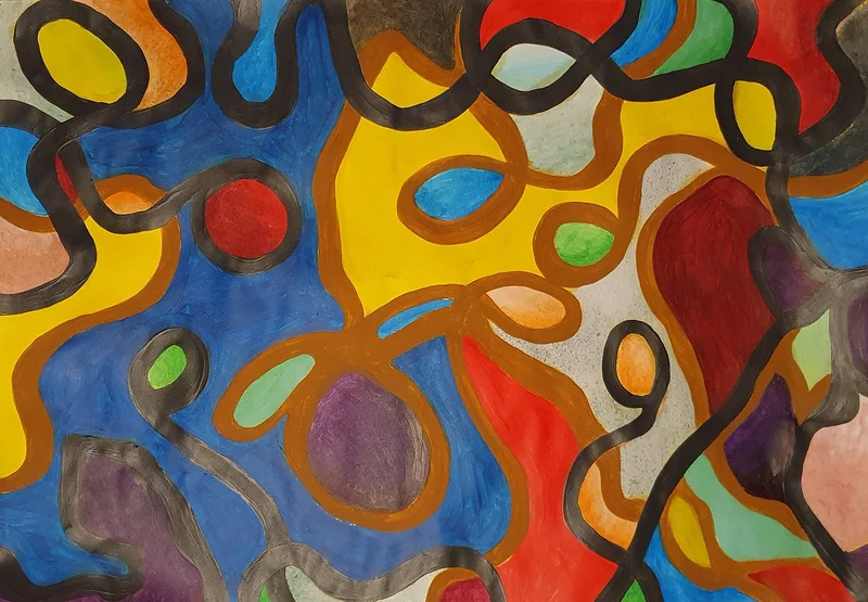 Akrylmålning When Colours Grow av Maria Tyni Nilsson