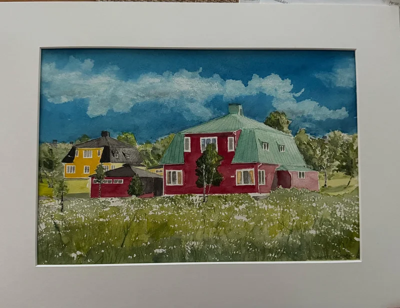 Akvarell Malmbergsgatan 1 av Annette Wikström