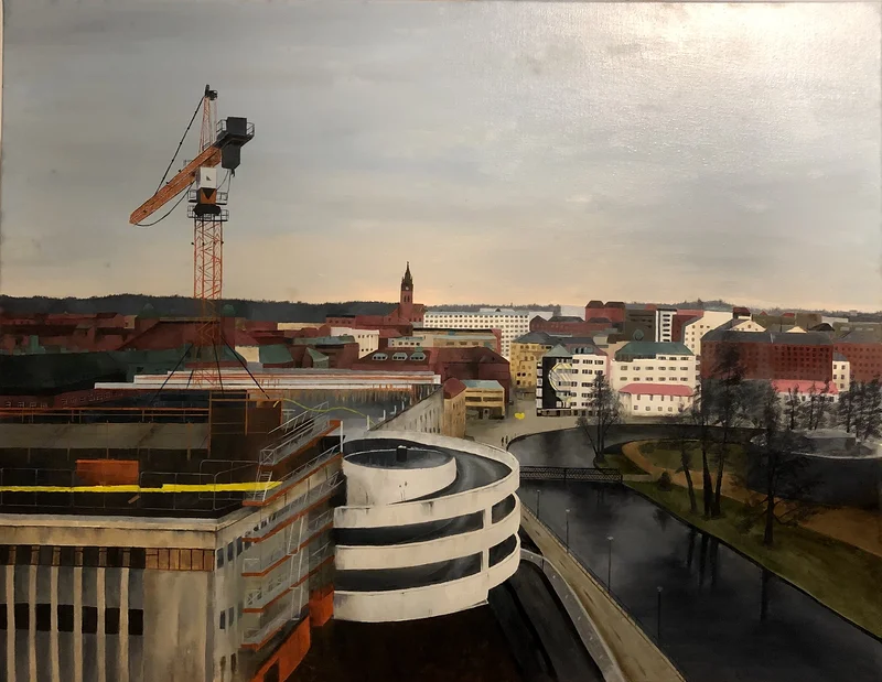Oljemålning Borås mitt i  av Moazima Stanikzai