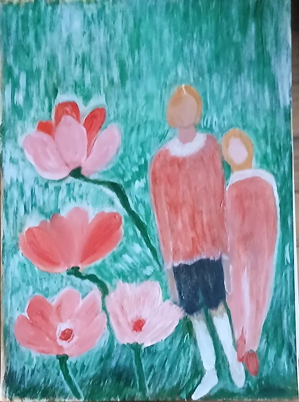 Akrylmålning Promenaden av Monica Hamberg