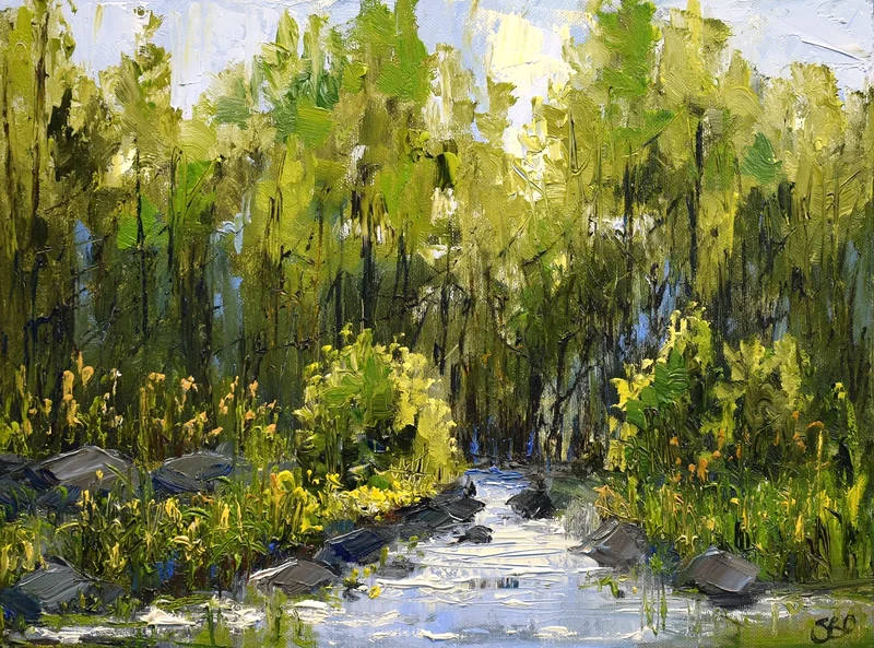 Oljemålning Golden day av Sonja Brussen
