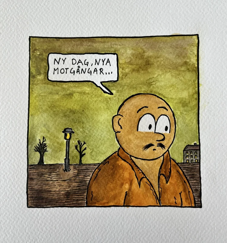 Akvarell Ny dag av Miks Bombo
