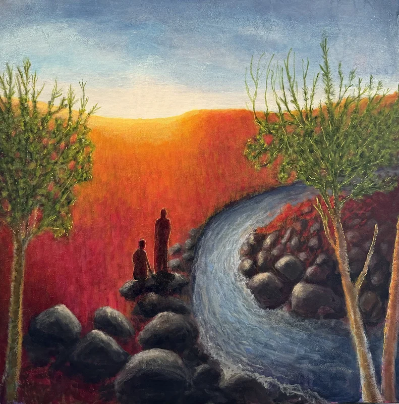 Akrylmålning Paus av Lenitha_art