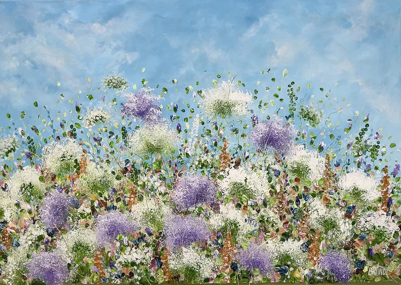 Akrylmålning A Theory of Flowers av Anna Artistockholm Brandt