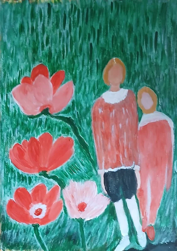 Akrylmålning Promenaden av Monica Hamberg