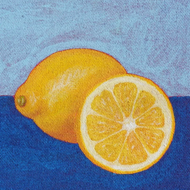 Akrylmålning Studie av citron av Marikolina