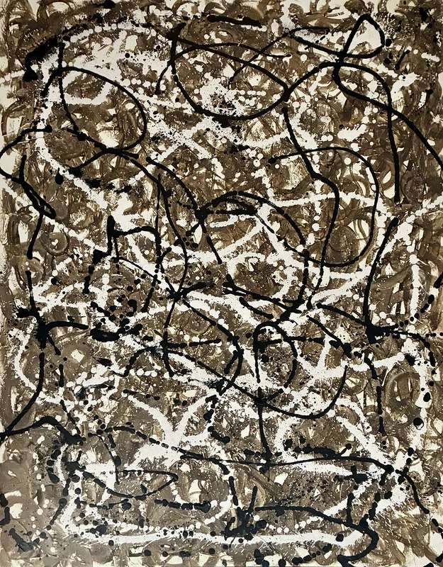 Akrylmålning Abstract nr:17 av Ninni Andersson
