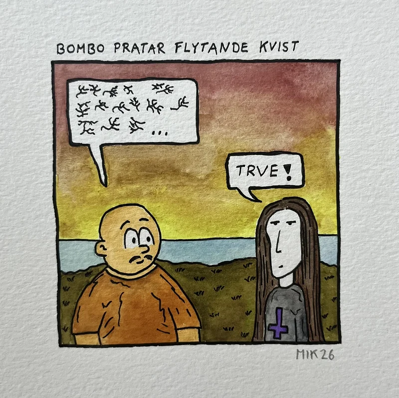 Akvarell Flytande kvist av Miks Bombo