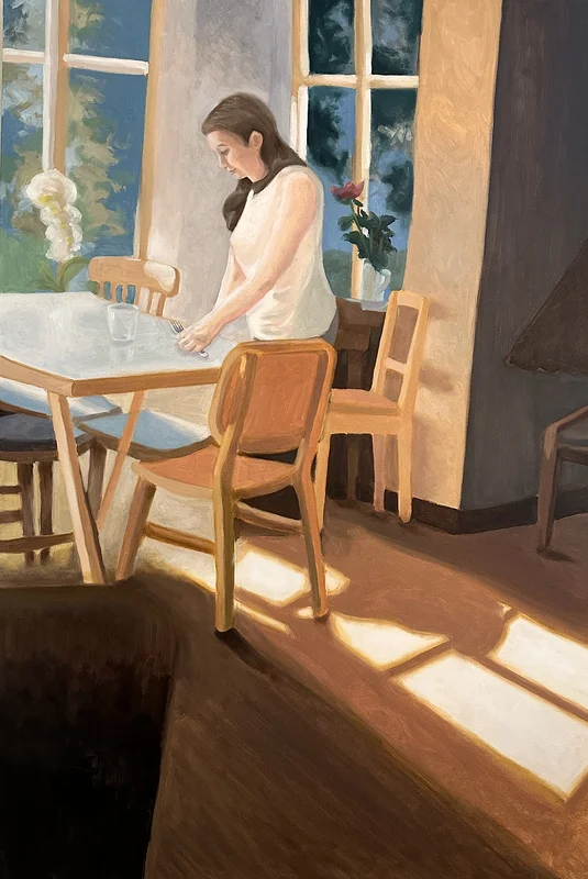 Oljemålning Setting the table av Thomas Ekdahl