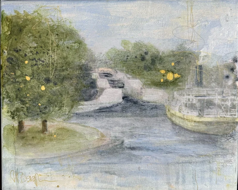 Nya Slussarna Trollhättan ca 1900 av Monica Berglin