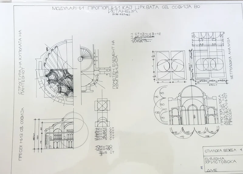 Detaljer av arkitektur av kyrkan Hagia Sophia i Istanbul. av Simona Hristovska