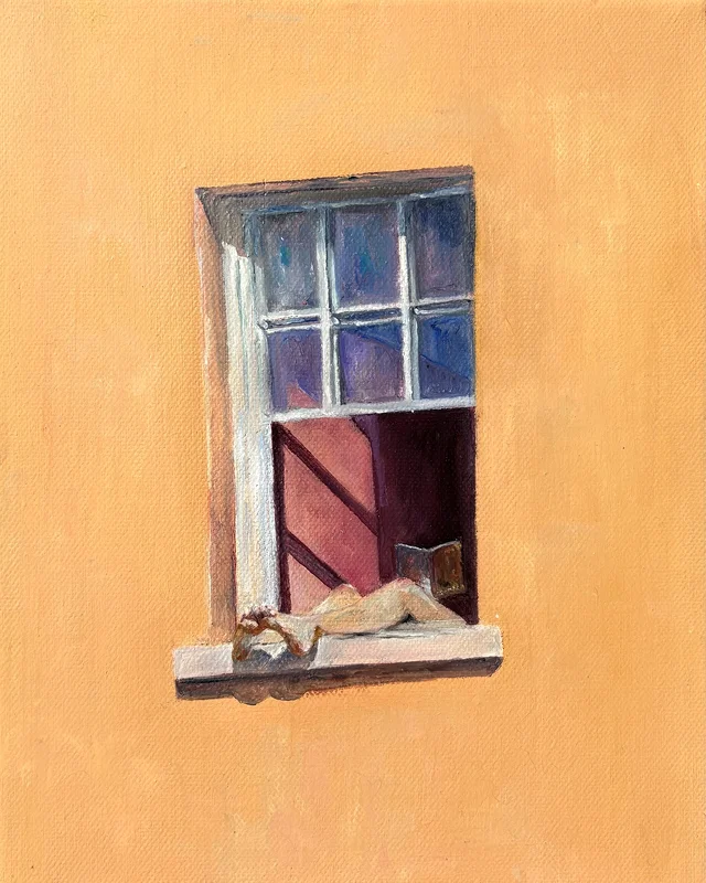 Oljemålning Season of open windows in Stockholm av Anastasiya Kostyuk