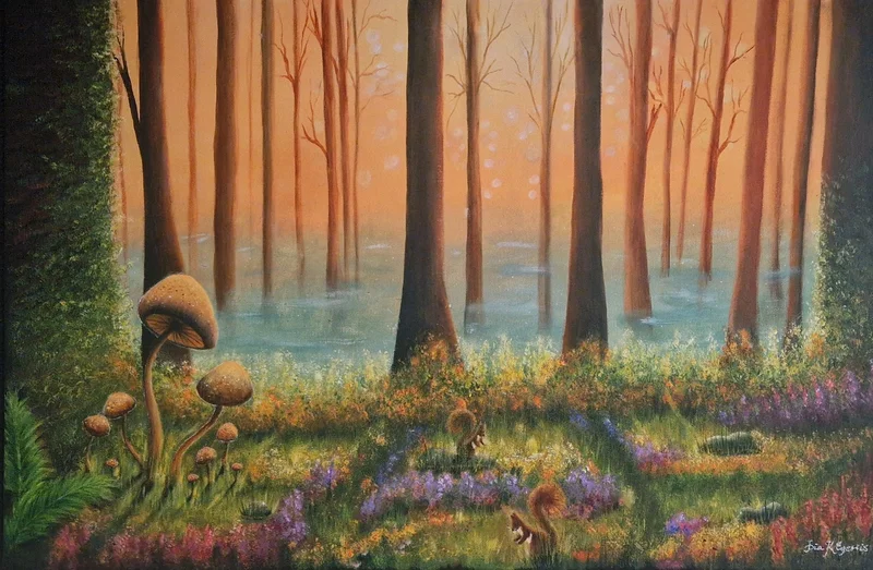 Akrylmålning The Forest Belong To Them av Pia K. Egeriis