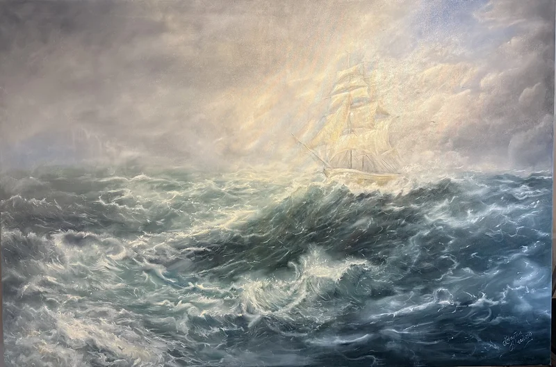 Oljemålning Storm av Katarina Blomberg
