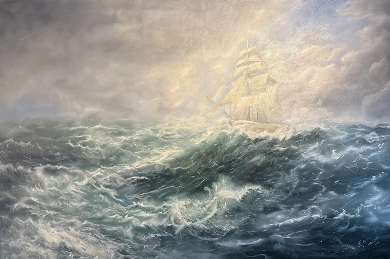 Oljemålning Storm av Katarina Blomberg