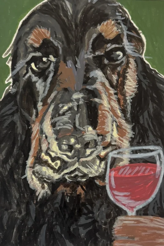 Akrylmålning Sippin spaniel av (Never) Good Enough Art