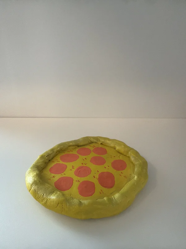 Akrylmålning Stilleben med pepperoni, chiliflakes och fryst ögonblick av Maria S