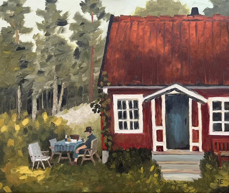 Oljemålning Klystorp av Jonny Eriksson