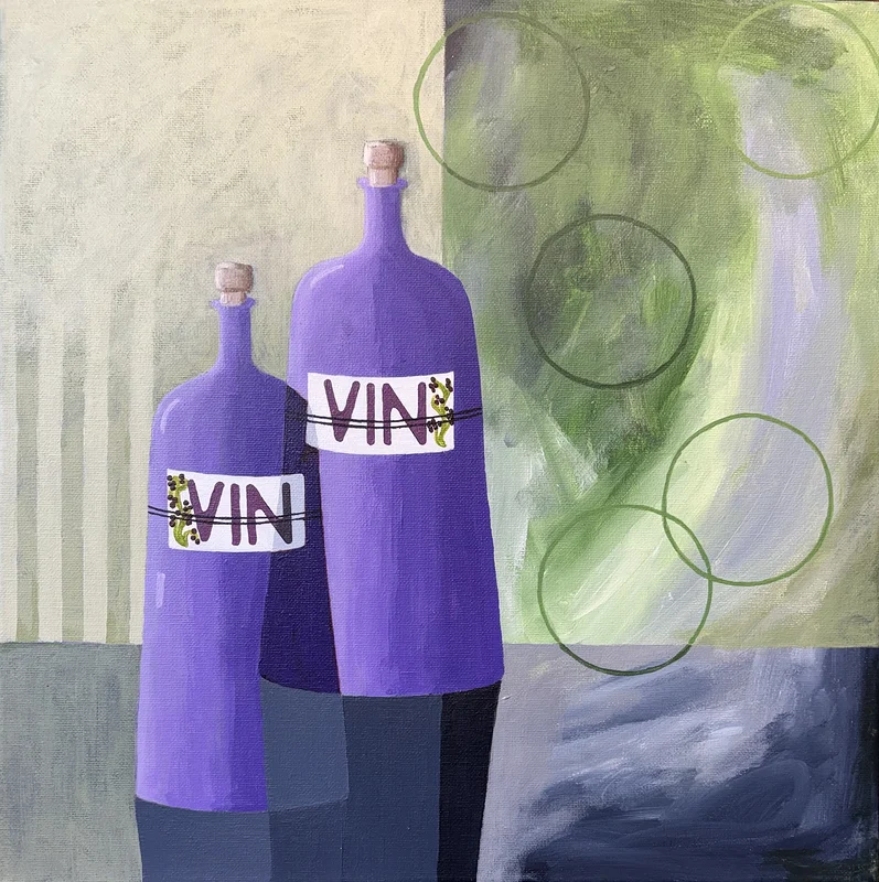Akrylmålning Vin av Berit Norrbelius Lindberg