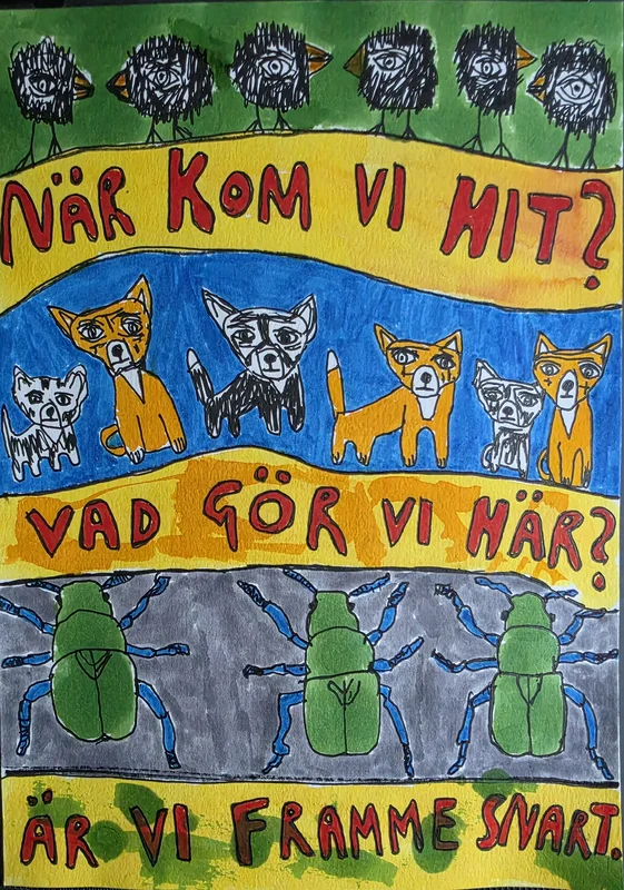 När kom vi hit? Vad gör vi här? Är vi framme snart. av Mikael Jonsson